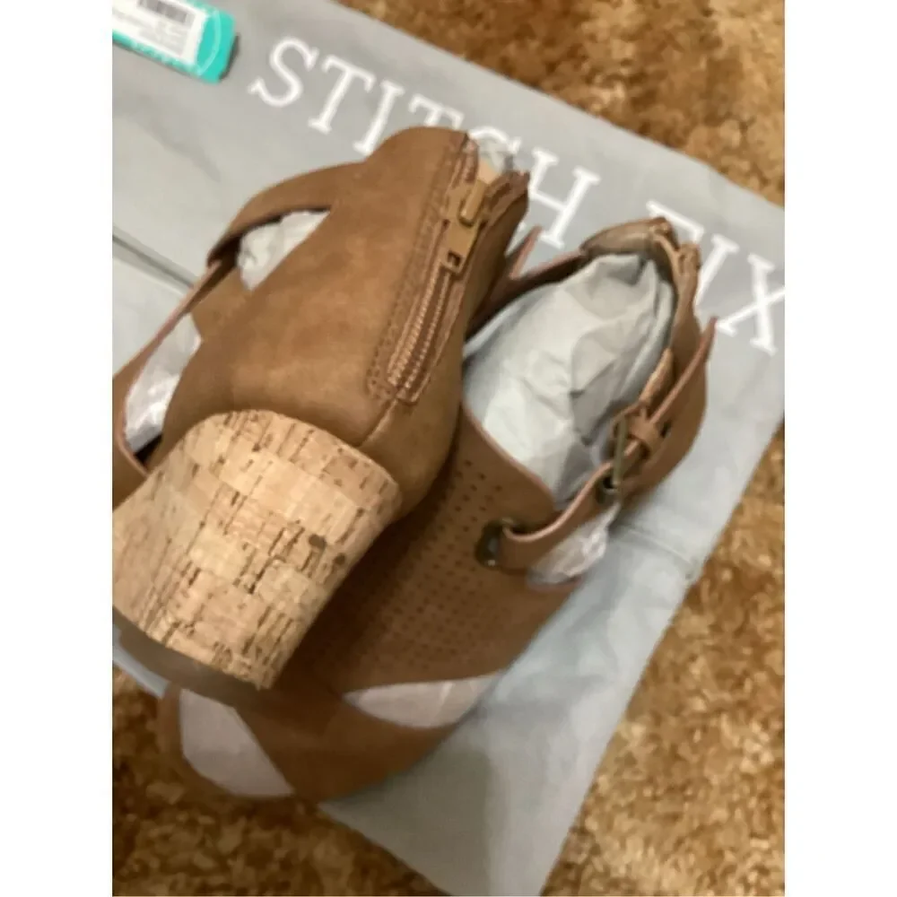 NWT Market & Spruce Ryann Peep Toe Leather Wedges 6.5